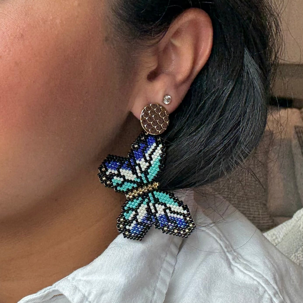 Dark Blue and White Butterfly