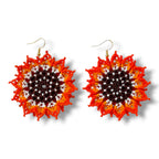 Orange Sunflower Earrings