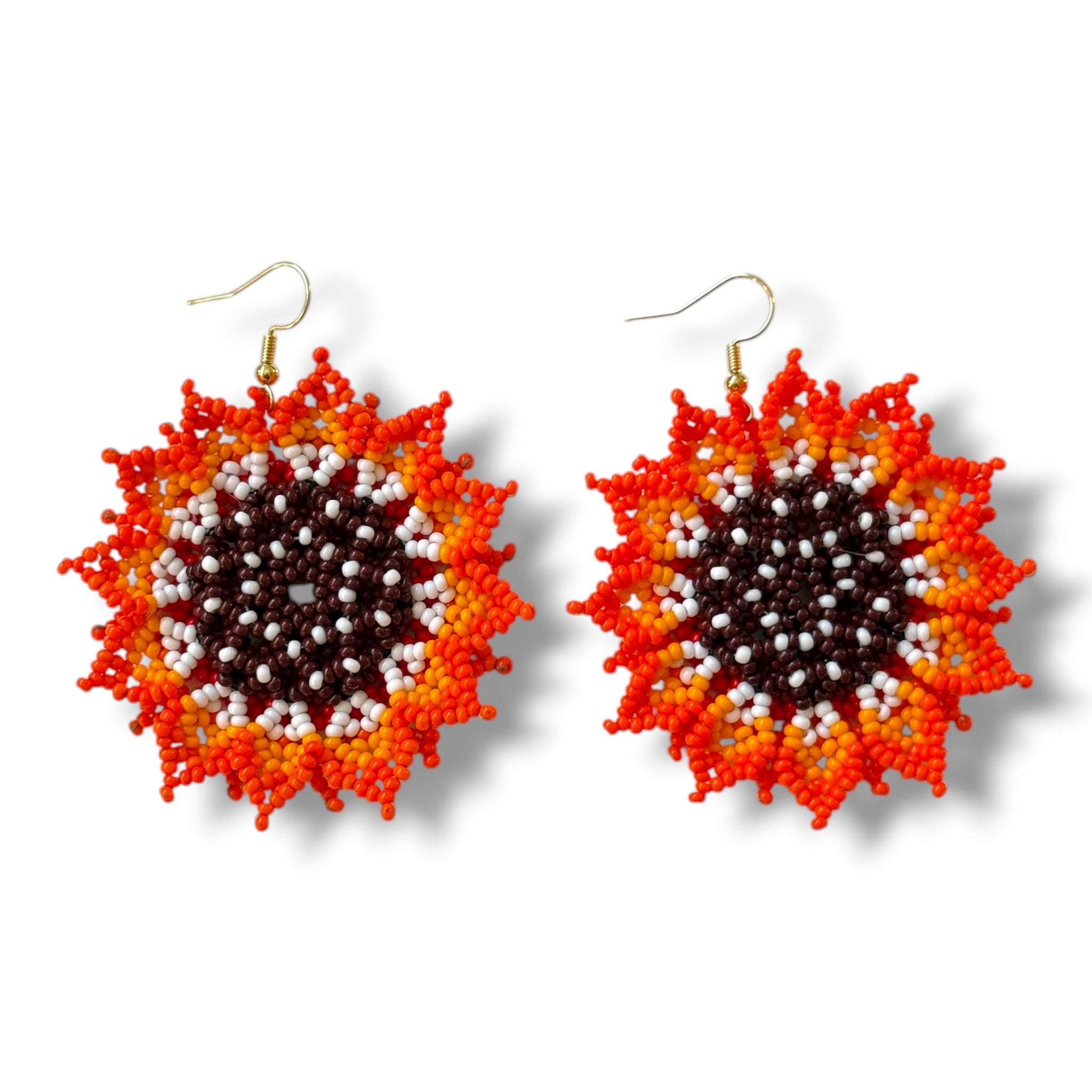 Orange Sunflower Earrings