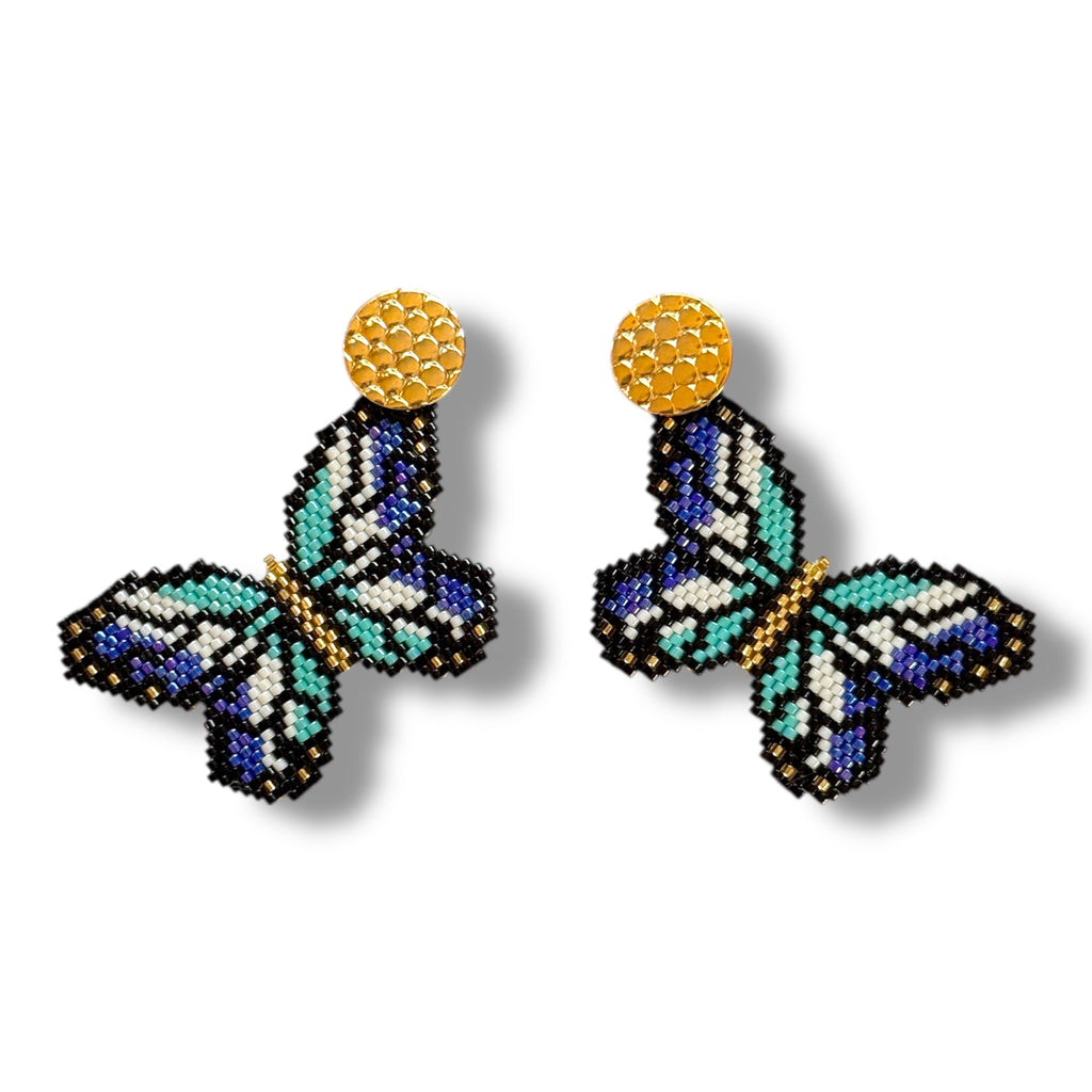 Dark Blue and White Butterfly