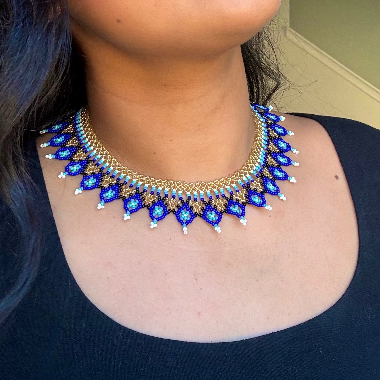 Blue and Gold Choker
